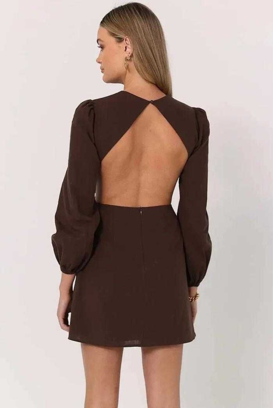 Clothing SNDYS Backless Dresses | Siren Mini Dress Chocolate