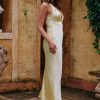 Clothing ANGEL BIBA Backless Dresses | Argyro Detachable Rosette Maxi Dress Yellow