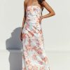 Clothing RUNAWAY THE LABEL Wedding Guest Dresses | Honolulu Slip Dress | White/Orange Qhite/Orange