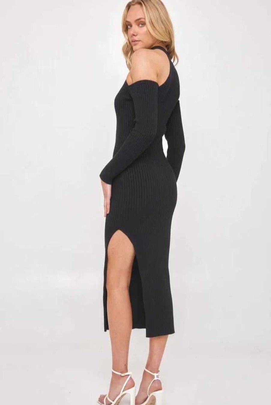 Clothing WINNIE & CO Day Dresses | Thalia Knit Dress Black