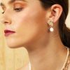 Accessories LUSTRE & SAGE 18K Gold Plated | Bar0Que Pearl Plated Earrings Gold