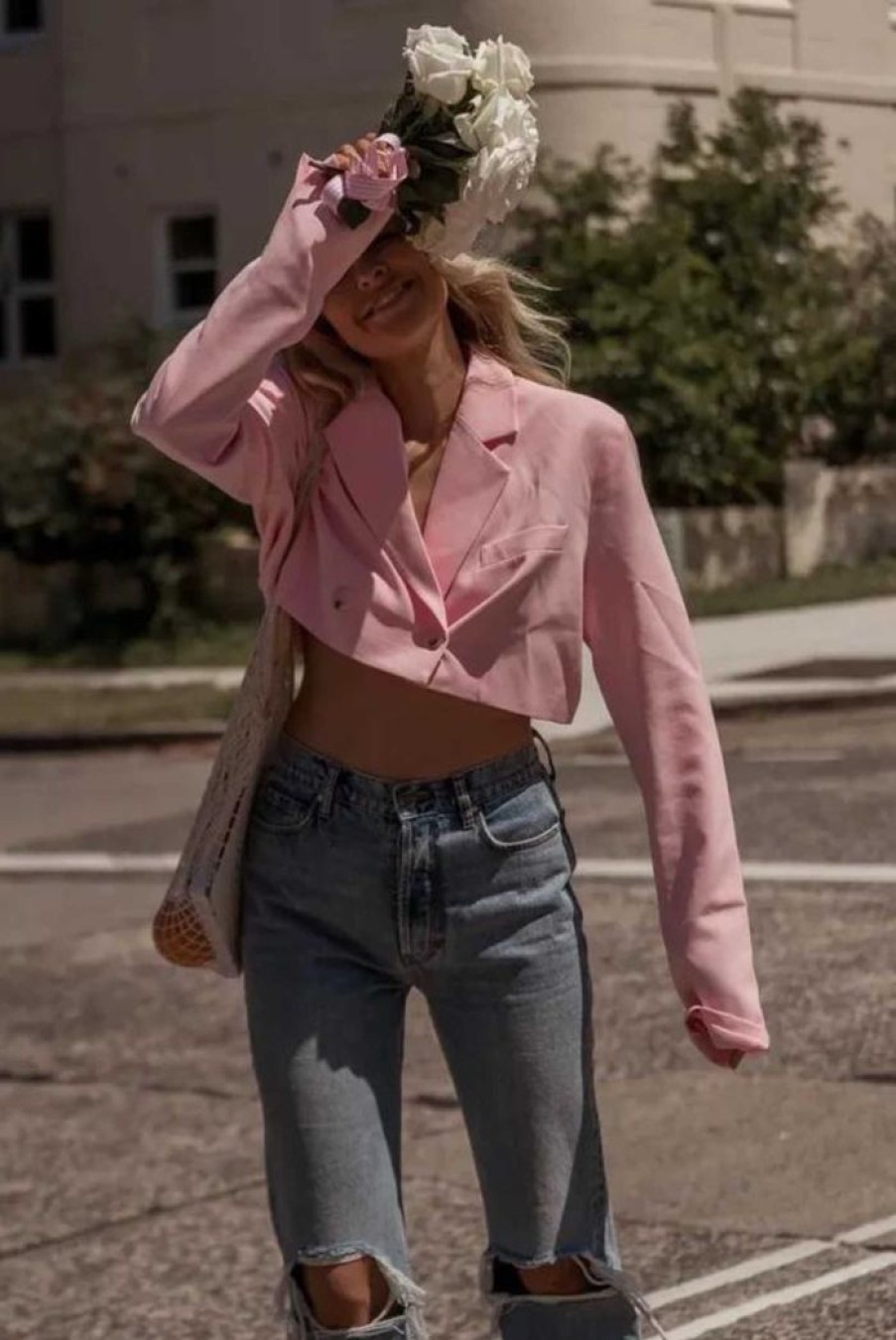 Clothing LIONESS Other | Megan Crop Blazer Pink