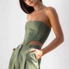 Clothing LIONESS Crop Tops | Deja Vu Corset Khaki