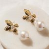 Accessories JOLIE & DEEN 18K Gold Plated | Flower Pearl Earrings