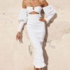 Clothing SEVEN WONDERS Sale Dresses | Roma Shirred Midi Dress White