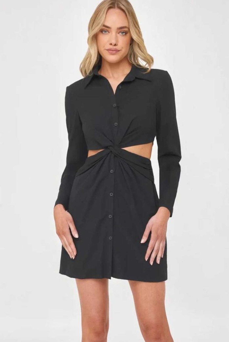 Clothing WINNIE & CO Sale Dresses | Valencia Shirt Dress Black