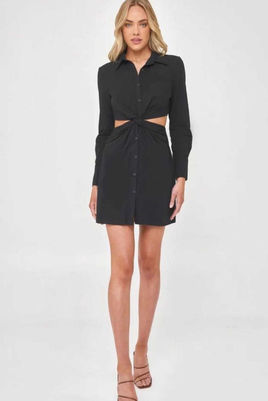 Clothing WINNIE & CO Sale Dresses | Valencia Shirt Dress Black