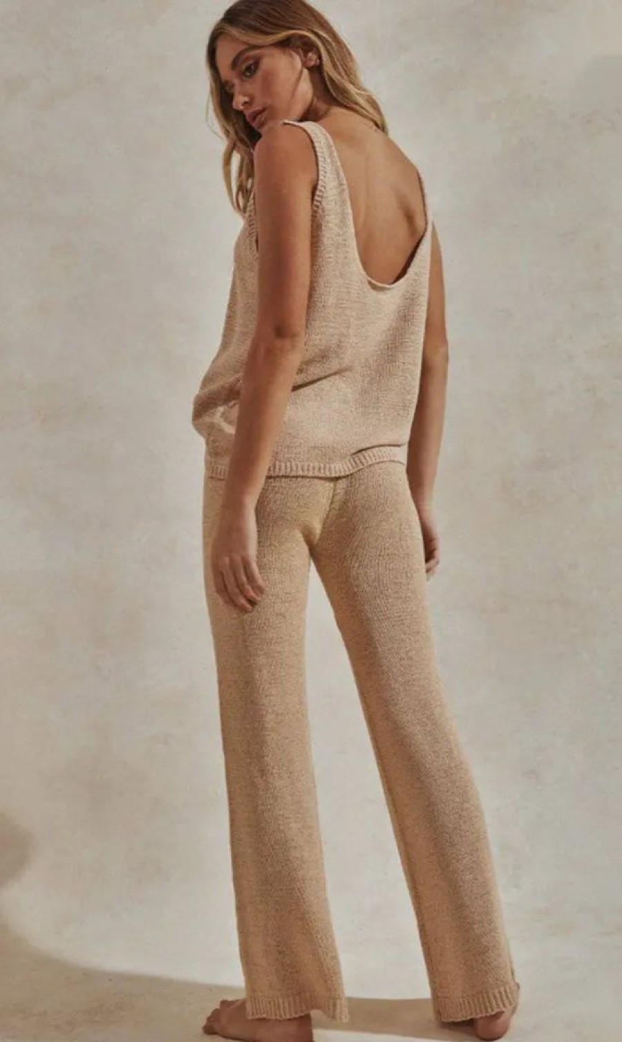 Clothing SNDYS | Celeste Tank Top + Long Pants Set Sand