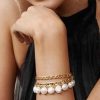 Accessories LUSTRE & SAGE 18K Gold Plated | Maria Pearl T-Bar Bracelet Gold Plated