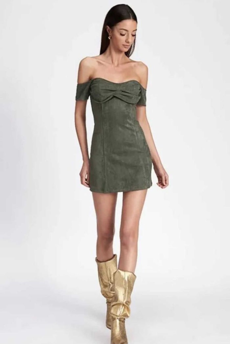 Clothing LIONESS Sale Dresses | Flaws And Sins Mini Dress Olive