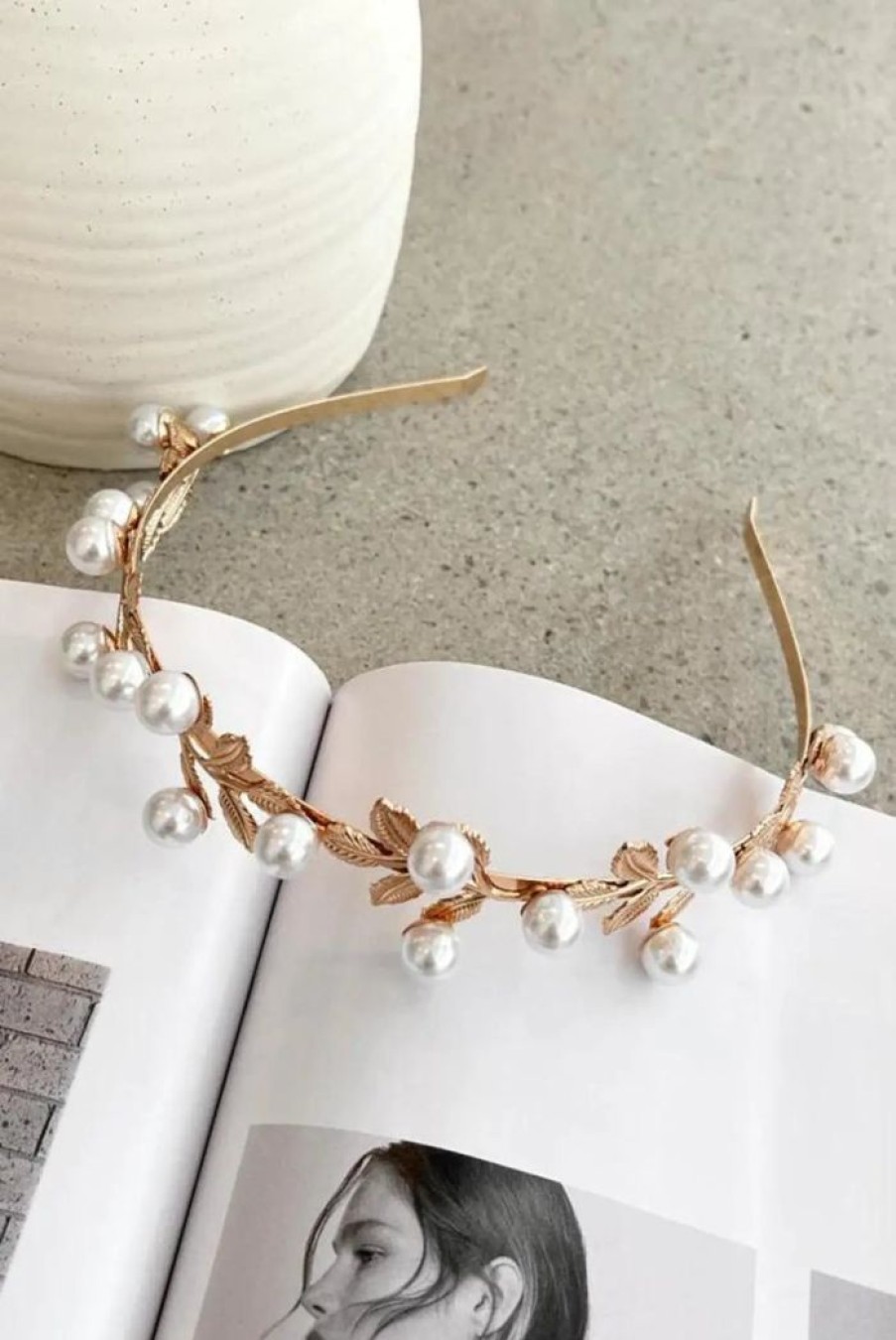 Accessories EXCLUSIVE | Elle Headband | /Pearl Gold