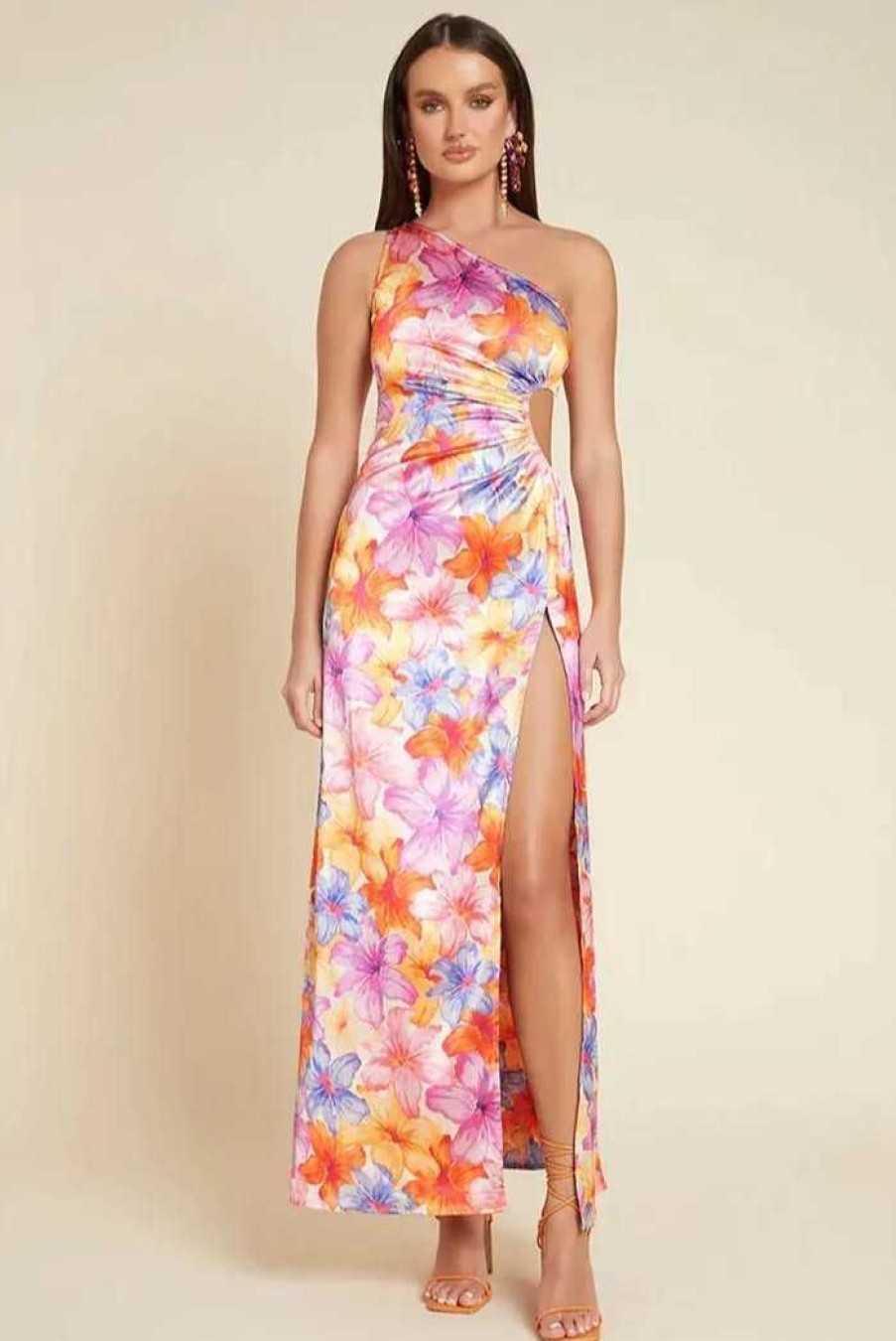 Clothing RUNAWAY THE LABEL One Shoulder Dresses | Spencer Maxi Dress Floral