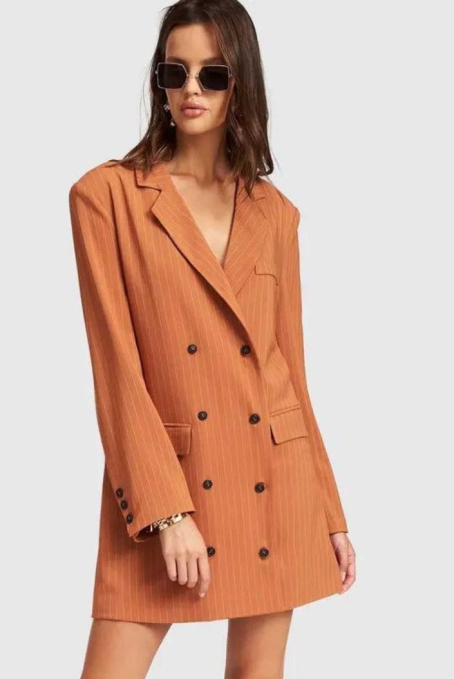 Clothing LIONESS Other | West Village Blazer Dress Tan