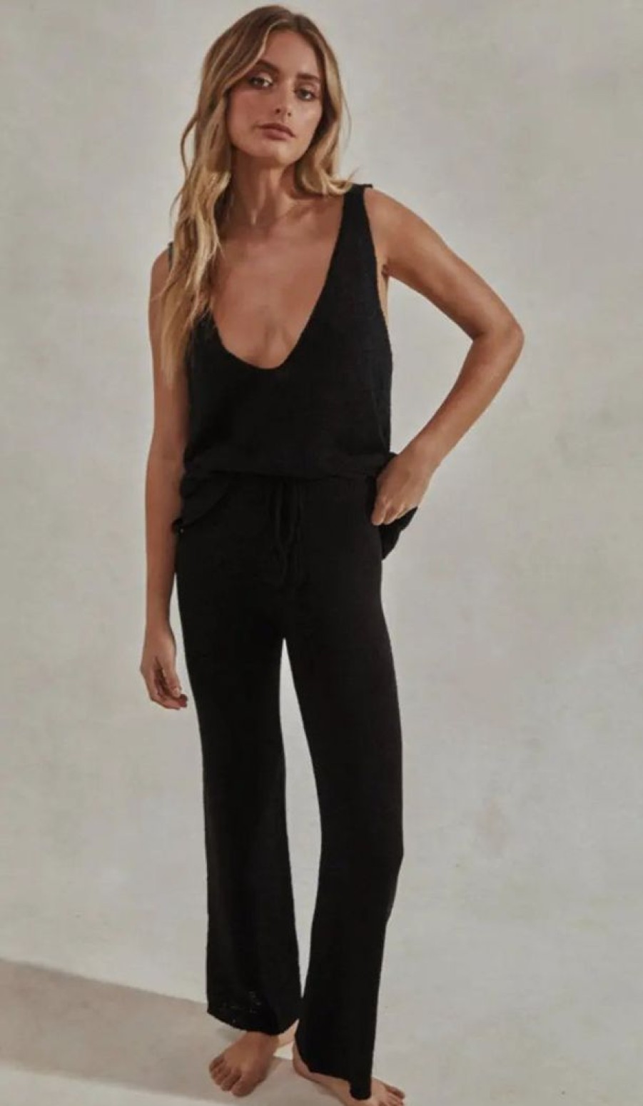 Clothing SNDYS | Celeste Tank Top + Long Pants Set Black