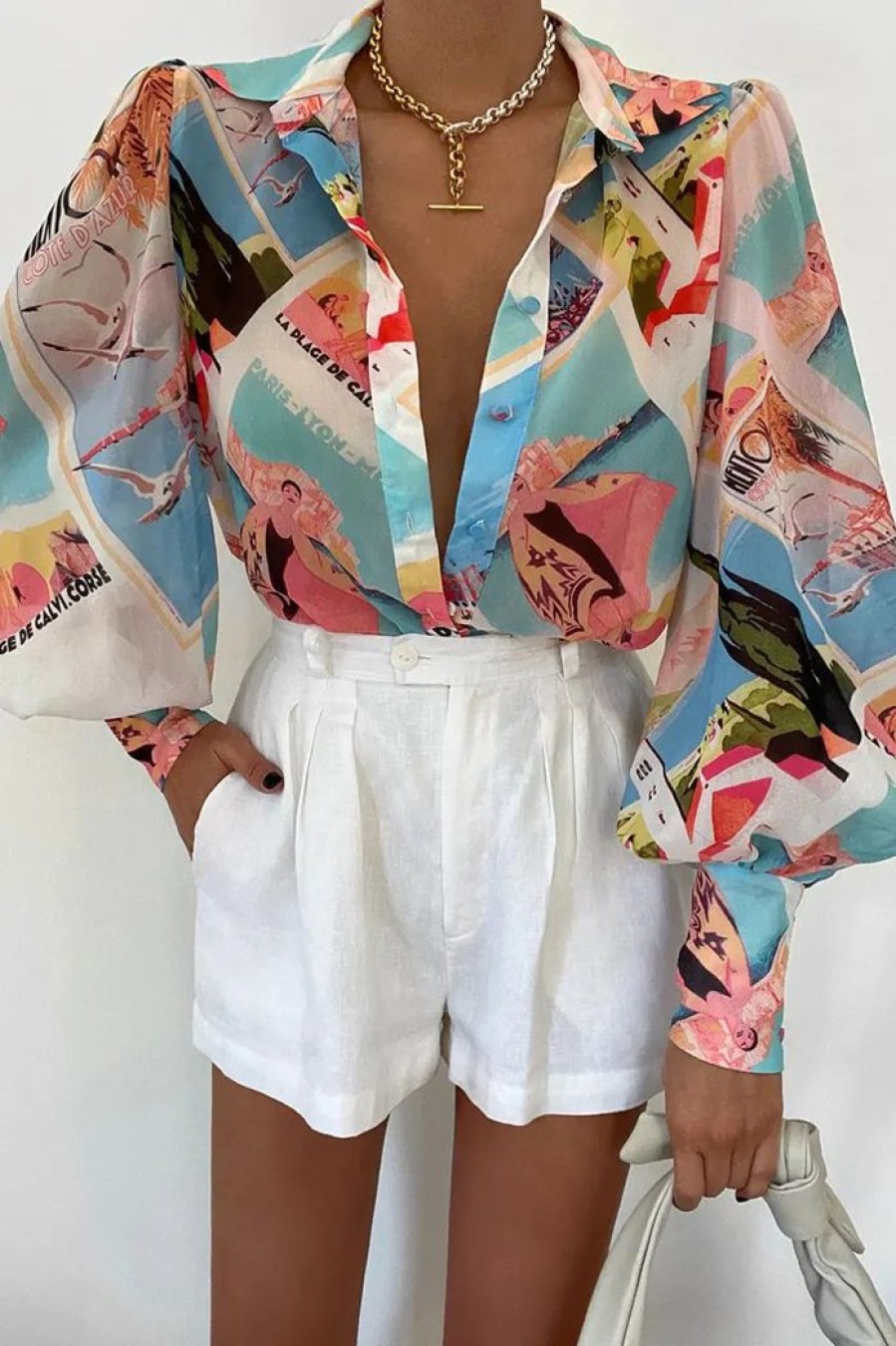 Clothing RUNAWAY THE LABEL Shirts | Dallas Blouse | Vacay Print