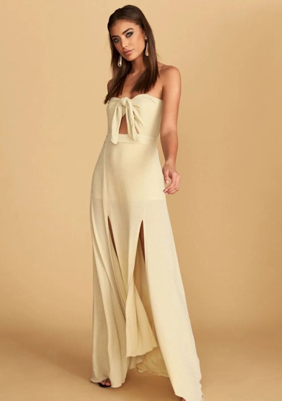 Clothing LIONESS Sale Dresses | The Adrianne Strapless Maxi Dress Champagne