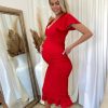 Clothing STYLE STATE Day Dresses | Elissa Midi Dress Red