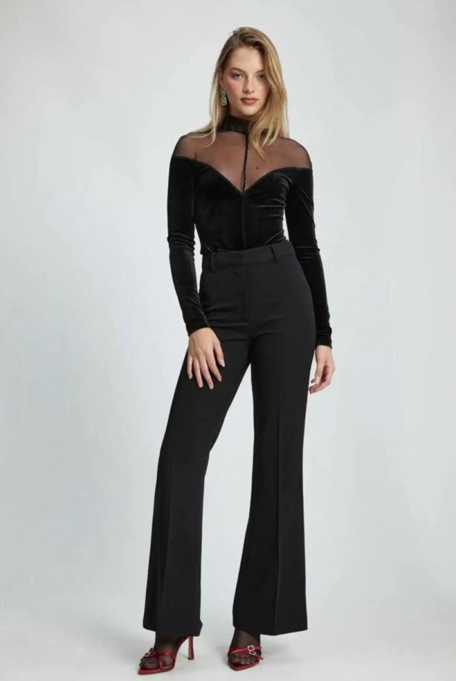 Clothing BARDOT Other | Natalia Velour Bodysuit Black