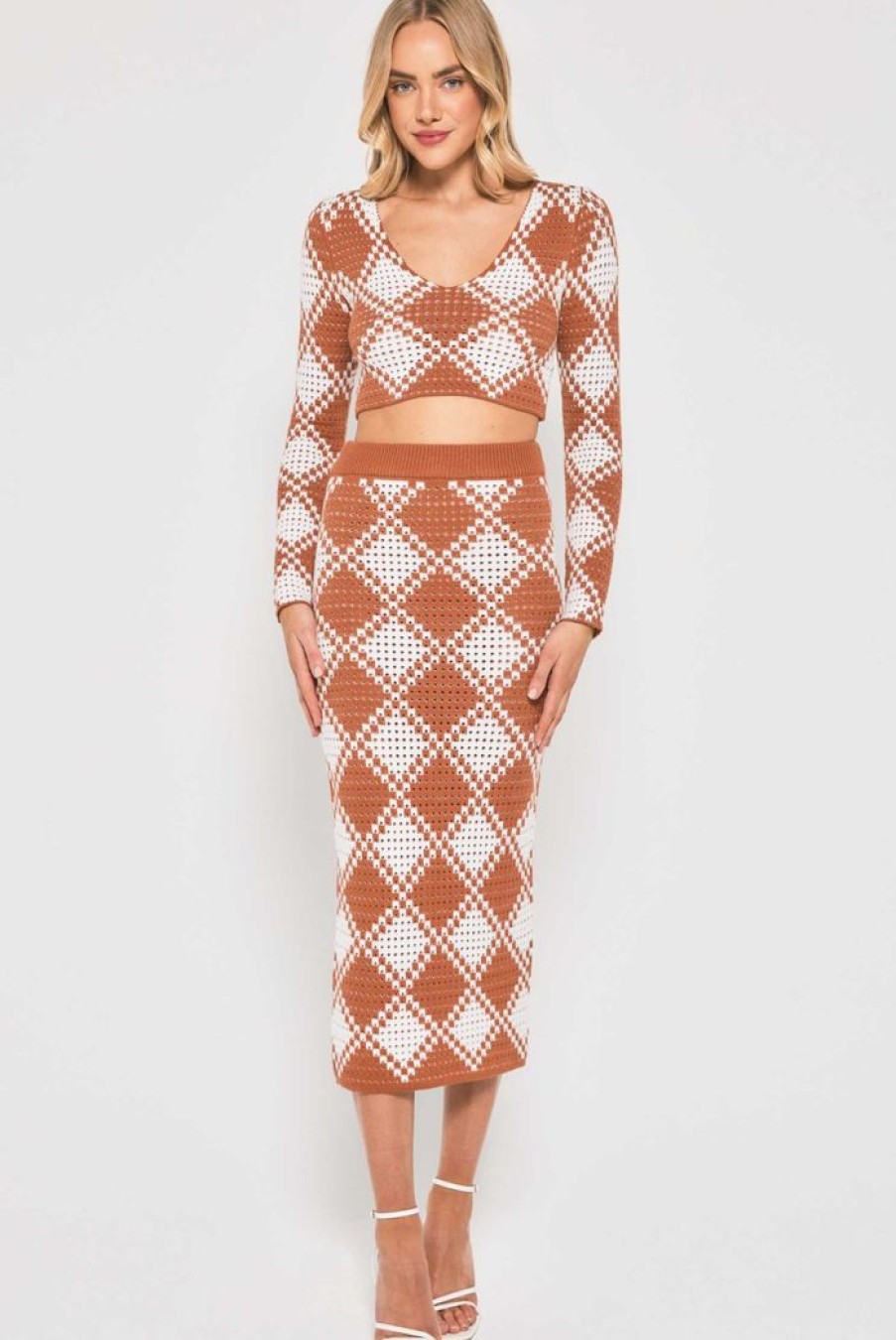 Clothing STYLE STATE Skirts | Ramona Knit Set Terracotta