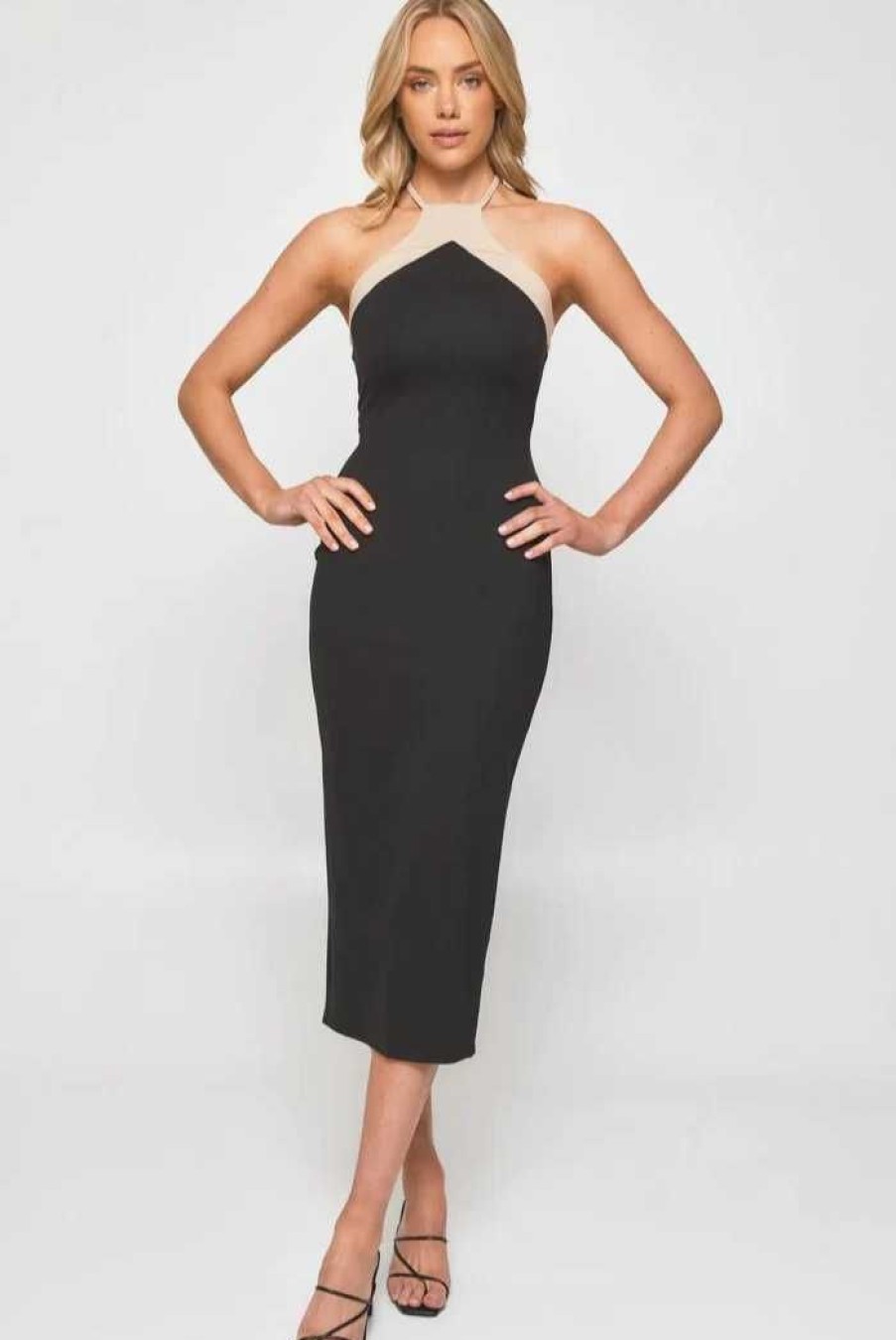 Clothing STYLE STATE Black Dresses | Elegance Midi Dress Black