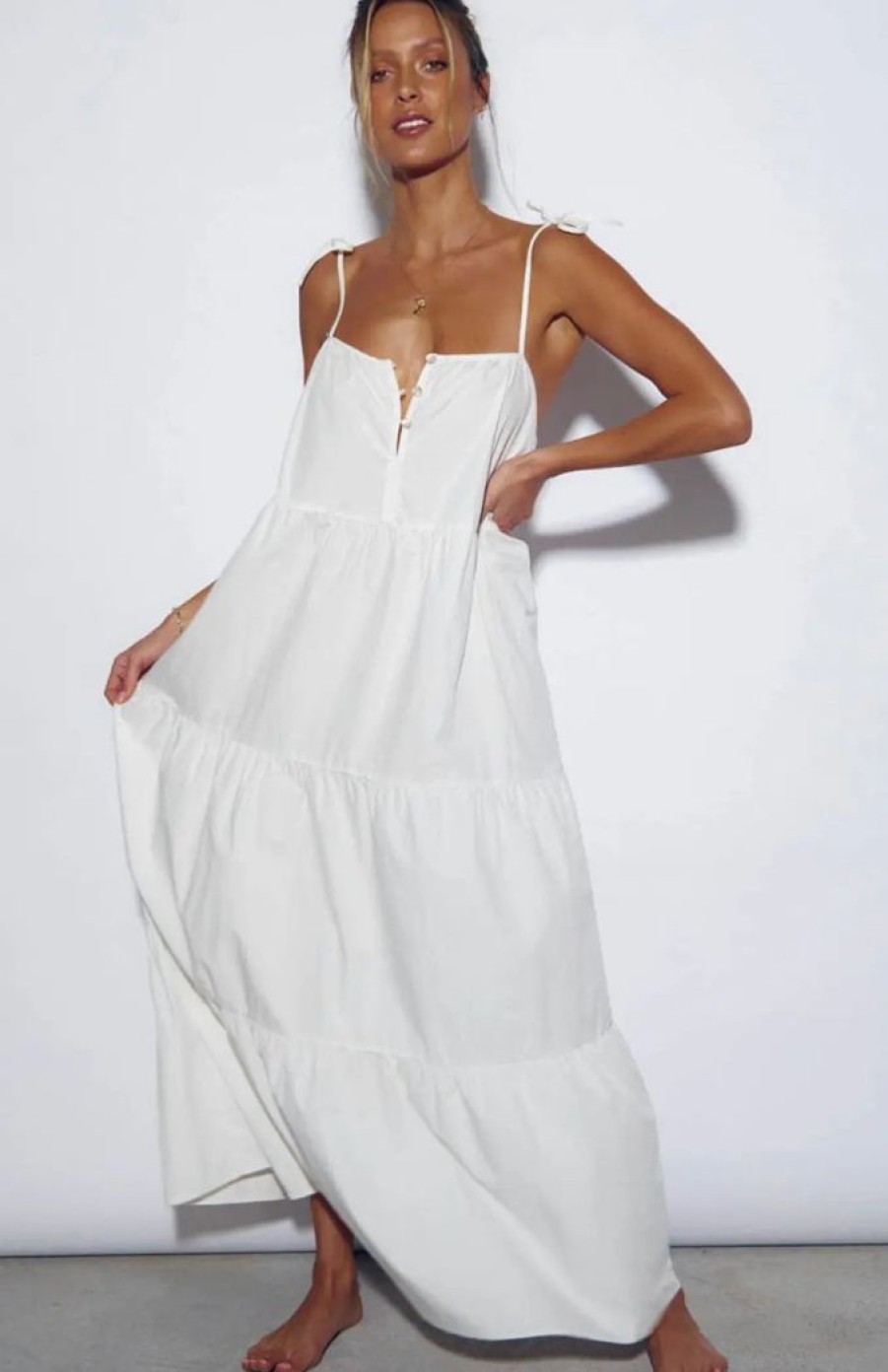 Clothing SNDYS Day Dresses | St Tropez Maxi | White