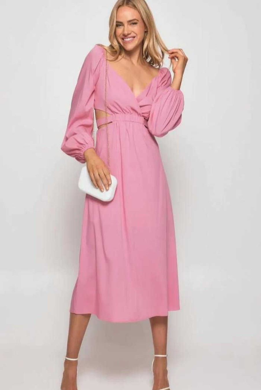 Clothing WINNIE & CO Wedding Guest Dresses | Libra Midi Dress Pink