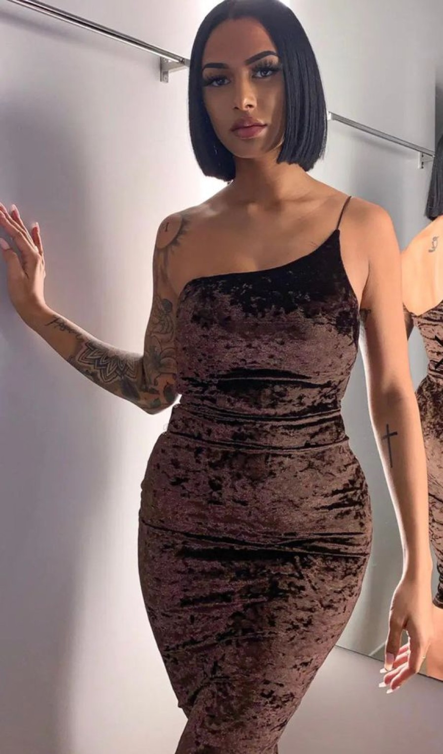 Clothing She.Is.Us Winter Dresses | Jasminedress Brown