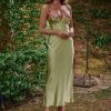 Clothing ANGEL BIBA Wedding Guest Dresses | Violia Silk Maxi Dress Green