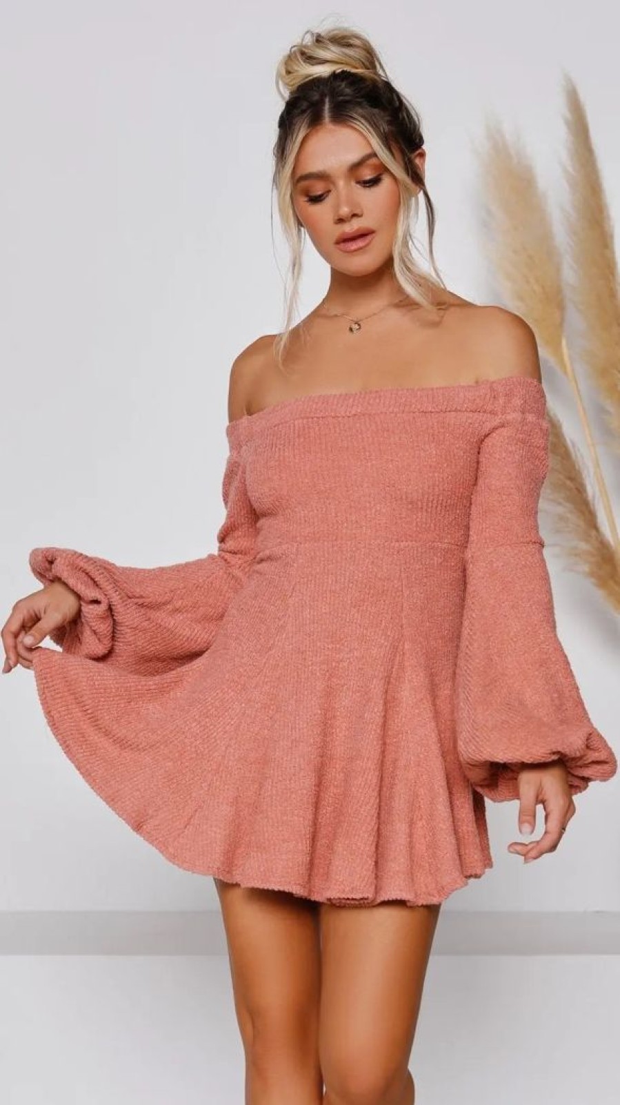 Clothing Exclusive Winter Dresses | Fay Knit Dress | Rose 100% Acrylic