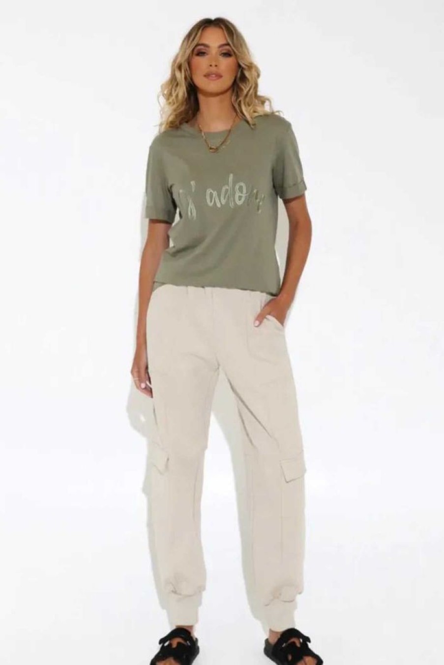 Clothing MADISON THE LABEL Other | J'Adore Tee | Khaki Chaki