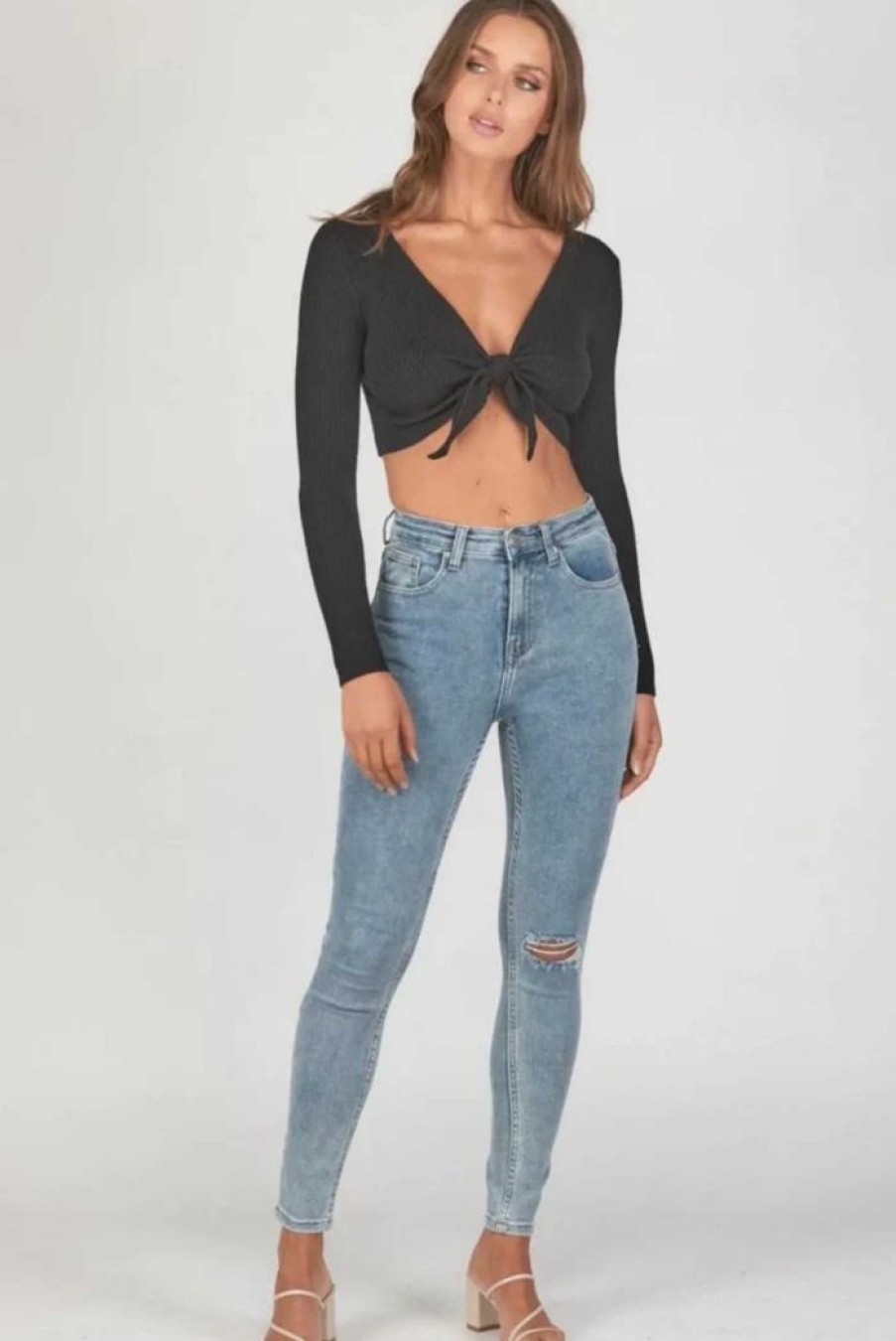 Clothing WINNIE & CO Other | Sunday Knit Crop Top Black