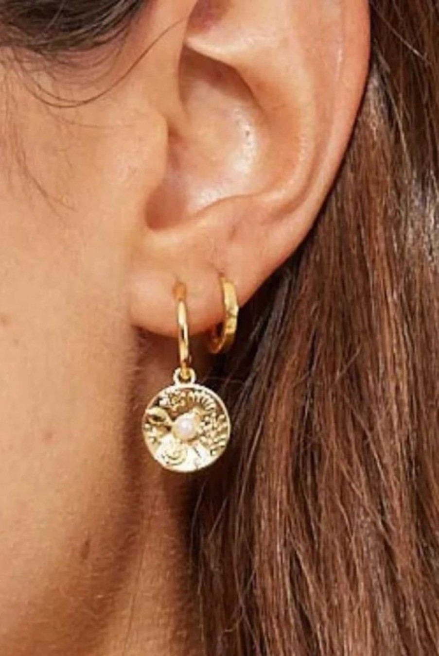 Accessories LUSTRE & SAGE 18K Gold Plated | Millia 18K Gold Plated Coin Earrings 18K Plated Gold