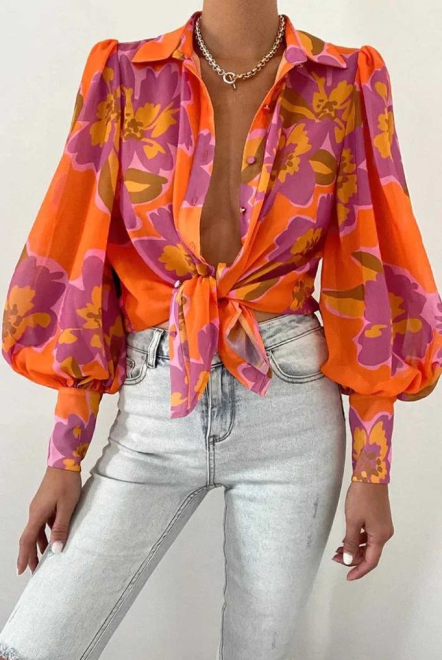 Clothing RUNAWAY THE LABEL Shirts | Dallas Blouse | Orchid Print