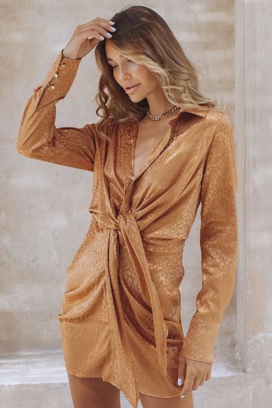 Clothing RUNAWAY THE LABEL Sale Dresses | Charlotte Shirt Dress Caramel