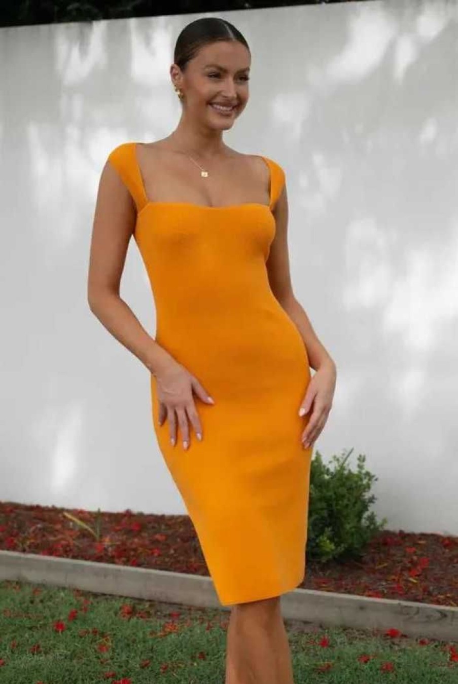 Clothing EXCLUSIVE Day Dresses | Freedom Knit Dress Orange