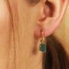 Accessories LUSTRE & SAGE 18K Gold Plated | Esmeralda Stone 18K Gold Plated Earrings