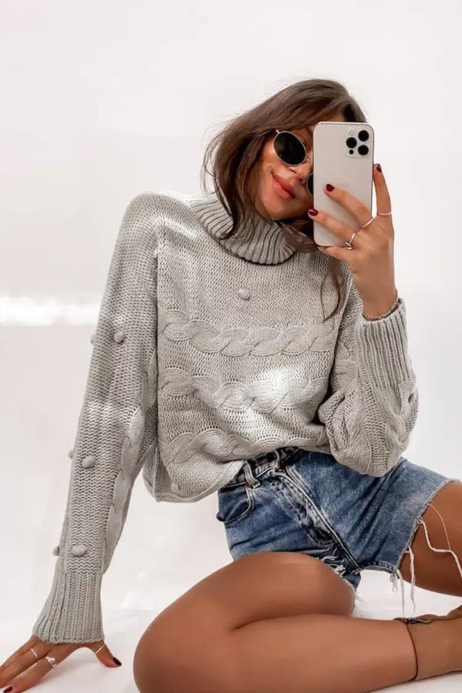 Clothing STYLE STATE Crop Tops | Axel Sweater Grey